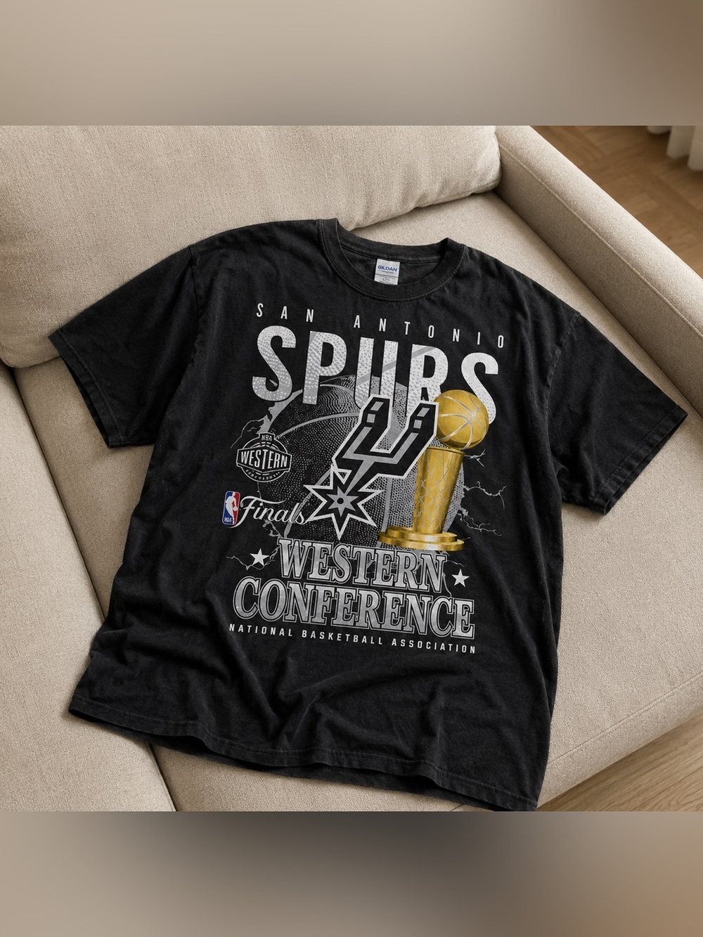 San Antonio Spurs Black Western Conference Finals Tee - Official NBA